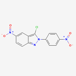 molecular formula C13H7ClN4O4 B13100957 3-Chloro-5-nitro-2-(4-nitrophenyl)-2H-indazole CAS No. 88279-21-4