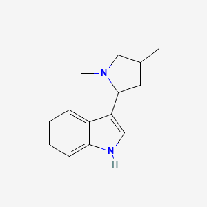 molecular formula C14H18N2 B13100976 3-(1,4-dimethylpyrrolidin-2-yl)-1H-indole 