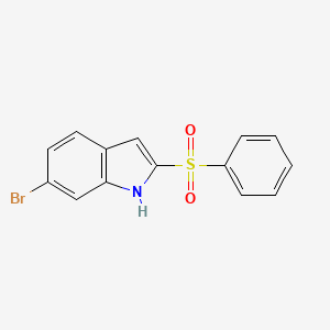 molecular formula C14H10BrNO2S B13100999 6-Bromo-2-(phenylsulfonyl)-1H-indole 