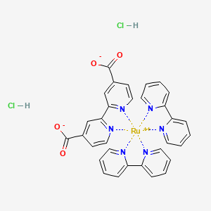 molecular formula C32H24Cl2N6O4Ru B13101011 Bis(2,2'-bipyridyl)(4-carboxyl-2,2'-bipyridyl)ruthenium(II)dichloride 