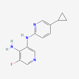 molecular formula C13H13FN4 B13101014 N3-(5-Cyclopropylpyridin-2-yl)-5-fluoropyridine-3,4-diamine 