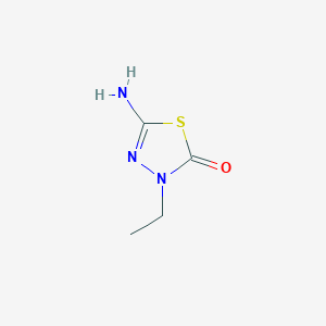 molecular formula C4H7N3OS B13101045 5-amino-3-ethyl-1,3,4-thiadiazol-2(3H)-one 
