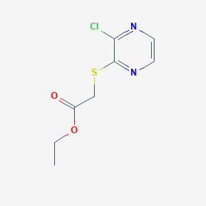 molecular formula C8H9ClN2O2S B13101061 Ethyl 2-((3-chloropyrazin-2-yl)thio)acetate 