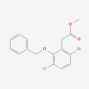 molecular formula C16H14BrClO3 B13101126 Methyl 2-(2-(benzyloxy)-6-bromo-3-chlorophenyl)acetate 