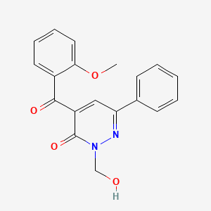 molecular formula C19H16N2O4 B13101128 2-(Hydroxymethyl)-4-(2-methoxybenzoyl)-6-phenylpyridazin-3(2H)-one CAS No. 832712-37-5