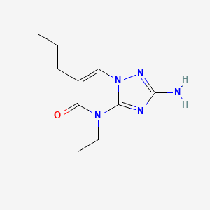 molecular formula C11H17N5O B13101131 2-Amino-4,6-dipropyl[1,2,4]triazolo[1,5-a]pyrimidin-5(4H)-one CAS No. 27276-73-9