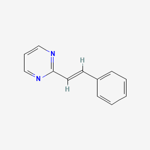 molecular formula C12H10N2 B13101162 (E)-2-styrylpyrimidine 