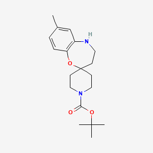 molecular formula C19H28N2O3 B13101418 Tert-butyl 7-methyl-4,5-dihydro-3H-spiro[benzo[B][1,4]oxazepine-2,4'-piperidine]-1'-carboxylate 