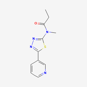 molecular formula C11H12N4OS B13101435 N-Methyl-N-(5-(pyridin-3-yl)-1,3,4-thiadiazol-2-yl)propionamide 
