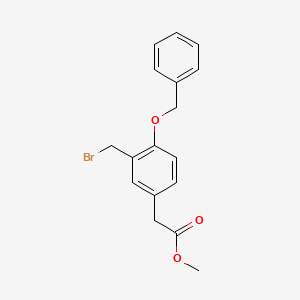 molecular formula C17H17BrO3 B13101448 Methyl 2-(4-(benzyloxy)-3-(bromomethyl)phenyl)acetate 