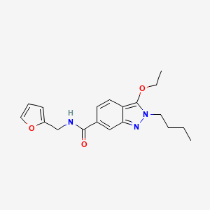 molecular formula C19H23N3O3 B13101534 2H-Indazole-6-carboxamide, 2-butyl-3-ethoxy-N-(2-furanylmethyl)- CAS No. 919107-20-3