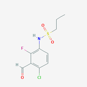 molecular formula C10H11ClFNO3S B13101565 N-(4-Chloro-2-fluoro-3-formylphenyl)propane-1-sulfonamide CAS No. 1956331-34-2