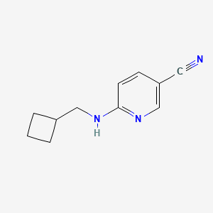 molecular formula C11H13N3 B13101602 6-((Cyclobutylmethyl)amino)nicotinonitrile 
