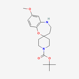 molecular formula C19H28N2O4 B13101765 Tert-butyl 7-methoxy-4,5-dihydro-3H-spiro[benzo[B][1,4]oxazepine-2,4'-piperidine]-1'-carboxylate 