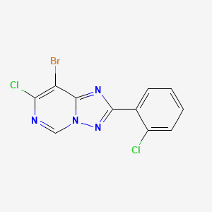 molecular formula C11H5BrCl2N4 B13101791 8-Bromo-7-chloro-2-(2-chlorophenyl)-[1,2,4]triazolo[1,5-C]pyrimidine CAS No. 1254710-18-3