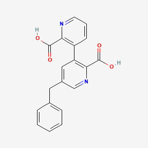 molecular formula C19H14N2O4 B13101801 5-Benzyl-[3,3'-bipyridine]-2,2'-dicarboxylic acid 