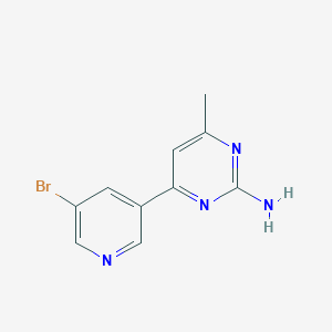 molecular formula C10H9BrN4 B13101914 4-(5-Bromopyridin-3-yl)-6-methylpyrimidin-2-amine CAS No. 913322-65-3