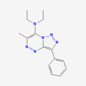 molecular formula C15H18N6 B13101917 N,N-Diethyl-6-methyl-3-phenyl[1,2,3]triazolo[5,1-c][1,2,4]triazin-7-amine CAS No. 64781-66-4