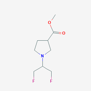 molecular formula C9H15F2NO2 B13101919 Methyl 1-(1,3-difluoropropan-2-yl)pyrrolidine-3-carboxylate 