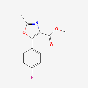 molecular formula C12H10FNO3 B13102048 Methyl 5-(4-fluorophenyl)-2-methyloxazole-4-carboxylate 
