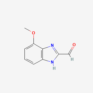 molecular formula C9H8N2O2 B13102061 4-Methoxy-1H-benzo[d]imidazole-2-carbaldehyde 