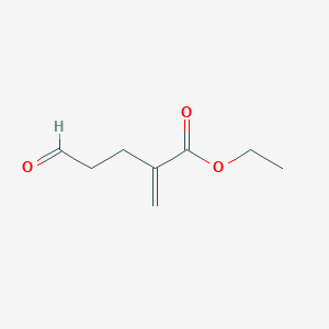 molecular formula C8H12O3 B13102067 Ethyl 2-methylene-5-oxopentanoate 
