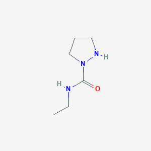 molecular formula C6H13N3O B13102071 N-Ethylpyrazolidine-1-carboxamide 