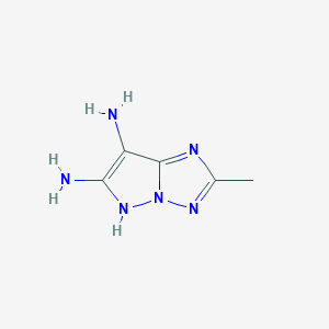 molecular formula C5H8N6 B13102079 2-Methyl-1H-pyrazolo[1,5-b][1,2,4]triazole-6,7-diamine 