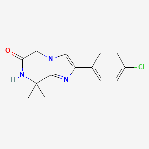 molecular formula C14H14ClN3O B13102090 2-(4-Chlorophenyl)-8,8-dimethyl-7,8-dihydroimidazo[1,2-A]pyrazin-6(5H)-one 