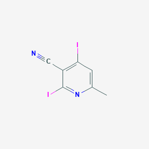 molecular formula C7H4I2N2 B13102131 2,4-Diiodo-6-methylnicotinonitrile 