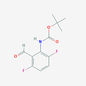 molecular formula C12H13F2NO3 B13102149 tert-Butyl (3,6-difluoro-2-formylphenyl)carbamate 