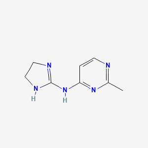 molecular formula C8H11N5 B13102172 N-(4,5-dihydro-1H-imidazol-2-yl)-2-methylpyrimidin-4-amine 