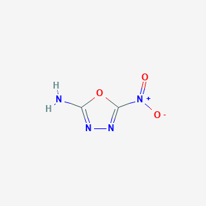 molecular formula C2H2N4O3 B13102208 5-Nitro-1,3,4-oxadiazol-2-amine 