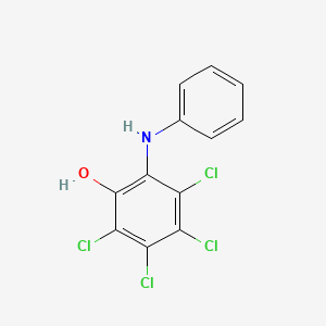 molecular formula C12H7Cl4NO B13102227 2,3,4,5-Tetrachloro-6-(phenylamino)phenol 