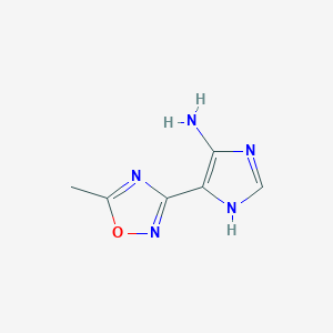 molecular formula C6H7N5O B13102268 4-(5-Methyl-1,2,4-oxadiazol-3-yl)-1H-imidazol-5-amine 
