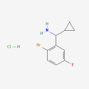 molecular formula C10H12BrClFN B13102288 (2-Bromo-5-fluorophenyl)(cyclopropyl)methanamine hydrochloride 