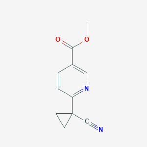 molecular formula C11H10N2O2 B13102326 Methyl 6-(1-cyanocyclopropyl)nicotinate CAS No. 1956381-46-6