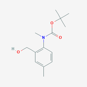 molecular formula C14H21NO3 B13102339 Tert-butyl (2-(hydroxymethyl)-4-methylphenyl)(methyl)carbamate 