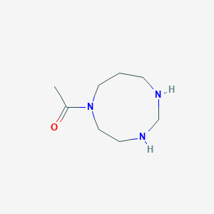 molecular formula C8H17N3O B13102347 1-(1,3,6-Triazonan-6-yl)ethanone 