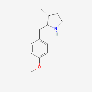 molecular formula C14H21NO B13102396 2-(4-Ethoxybenzyl)-3-methylpyrrolidine 