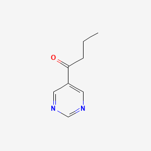 molecular formula C8H10N2O B13102410 1-(Pyrimidin-5-yl)butan-1-one 