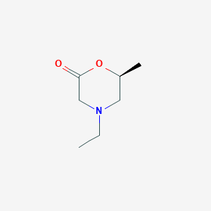molecular formula C7H13NO2 B13102444 (6S)-4-ethyl-6-methylmorpholin-2-one 