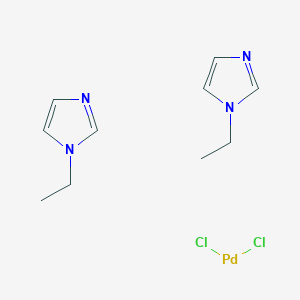 molecular formula C10H16Cl2N4Pd B13102538 Palladium,dichlorobis(1-ethyl-1H-imidazole)- 