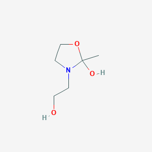 molecular formula C6H13NO3 B13102542 3-(2-Hydroxyethyl)-2-methyloxazolidin-2-ol 