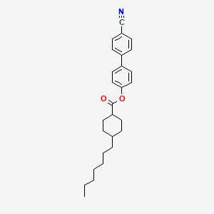Cyclohexanecarboxylic acid, 4-heptyl-, 4'-cyano[1,1'-biphenyl]-4-yl ester, trans-