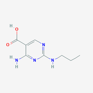 molecular formula C8H12N4O2 B13102585 4-Amino-2-(propylamino)pyrimidine-5-carboxylic acid CAS No. 876516-52-8