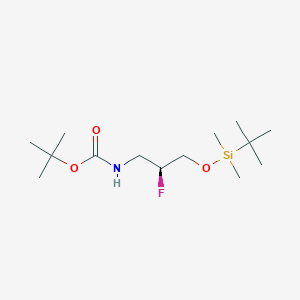 molecular formula C14H30FNO3Si B13102653 (S)-tert-Butyl (3-((tert-butyldimethylsilyl)oxy)-2-fluoropropyl)carbamate CAS No. 1956436-62-6