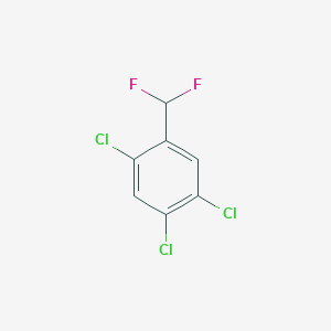 molecular formula C7H3Cl3F2 B13102656 1,2,4-Trichloro-5-(difluoromethyl)benzene 