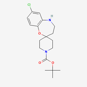 molecular formula C18H25ClN2O3 B13102672 Tert-butyl 7-chloro-4,5-dihydro-3H-spiro[benzo[B][1,4]oxazepine-2,4'-piperidine]-1'-carboxylate CAS No. 1956331-92-2