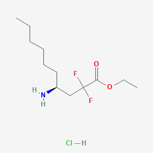 molecular formula C12H24ClF2NO2 B13102720 ethyl (4S)-4-amino-2,2-difluorodecanoate;hydrochloride 